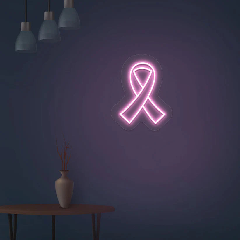 Pink Ribbon Breast Cancer LED Neon Light 