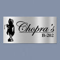 Personalized Lord Krishna Stainless Steel Metal Name Plate for Home - Harshita Craft