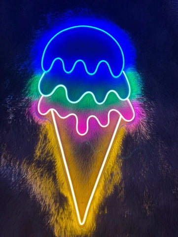 Ice Cream Softy LED Neon Light for Wall Decor