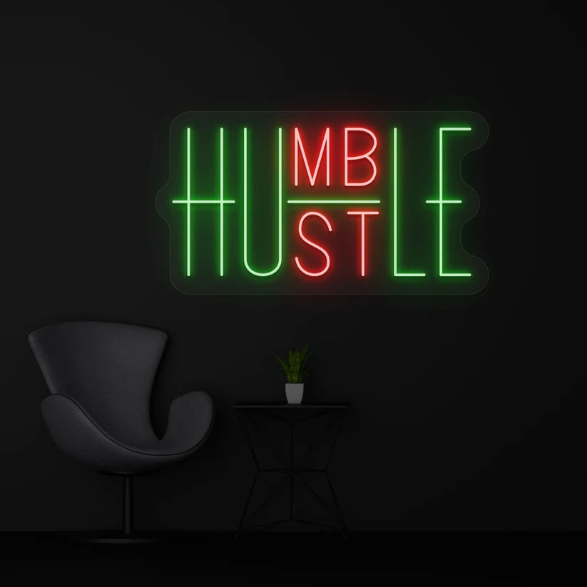Humble Hustle Neon Sign – Motivational LED Neon 