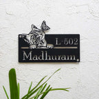 Personalized Cat Theme Metal Name Plate for Home | Weatherproof Design - Harshita Craft
