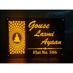 Buddha Idol Acrylic LED Name Plate for Home