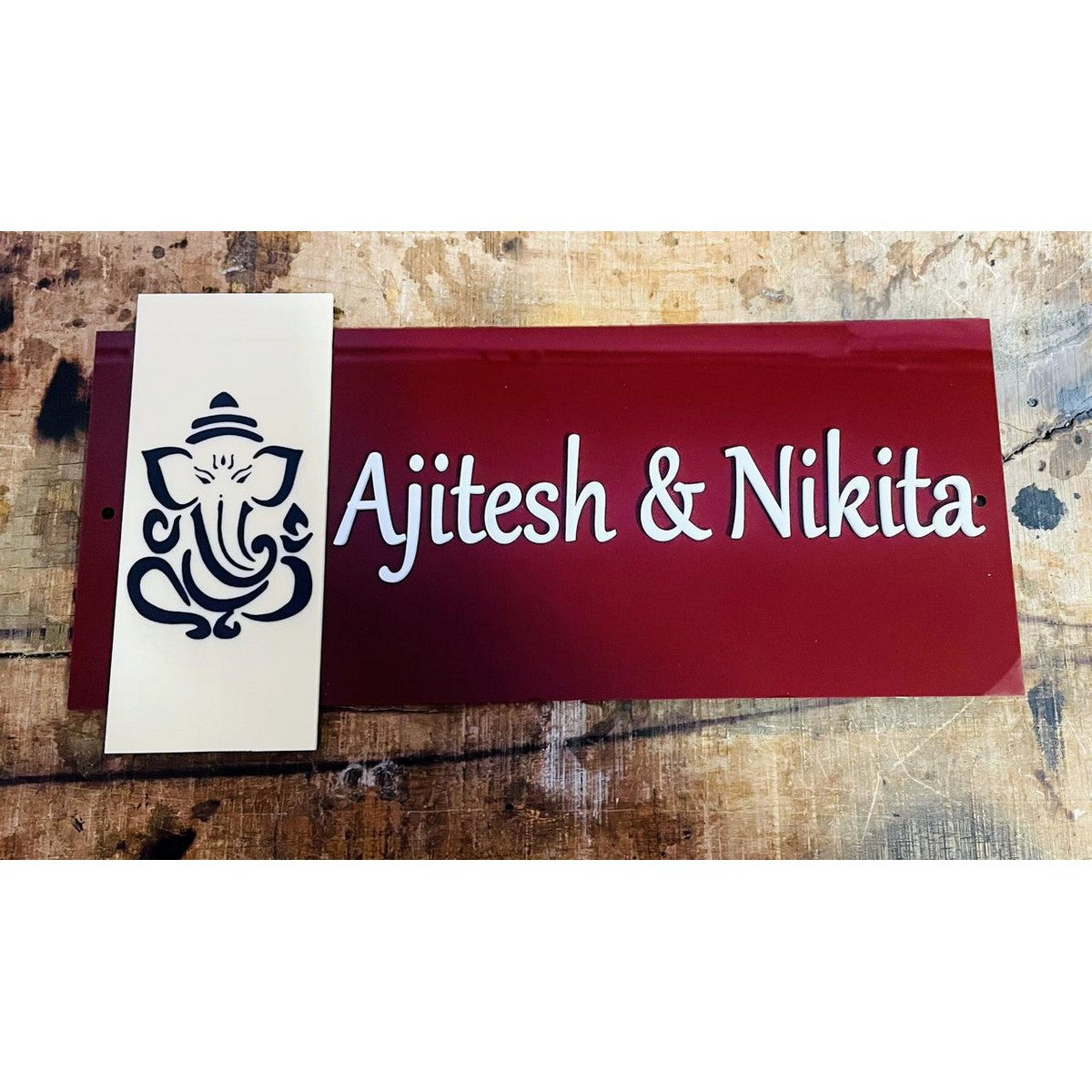 Acrylic 3D Embossed Letters Name Plate for Home | Modern Wall Design - Harshita Craft