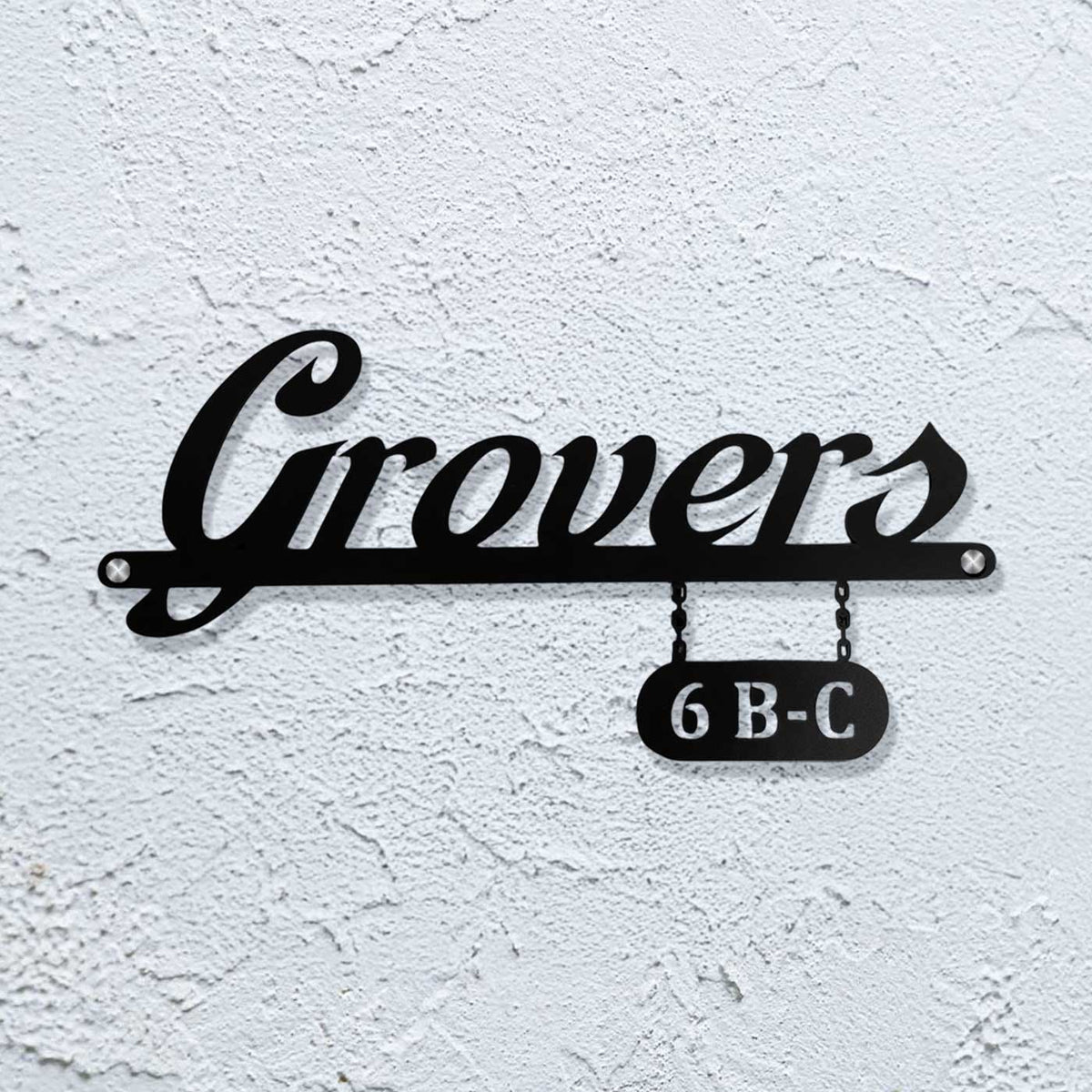 Personalized Waterproof Black Metal Name Plate for Home Entrance