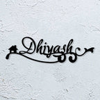Personalized Laser Cut Wavy Design Metal Name Plate for Home - Harshita Craft