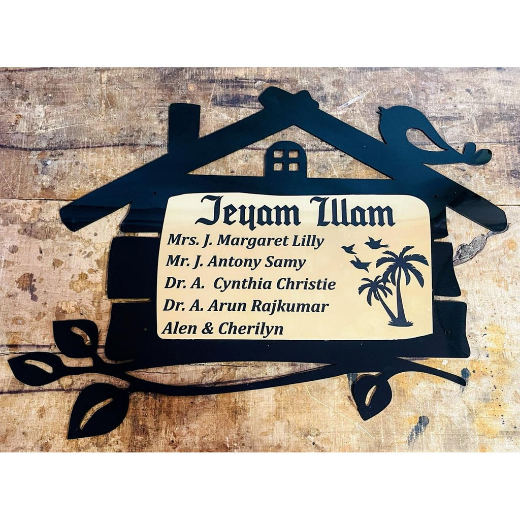 Hut Shape Acrylic Name Plate for Home