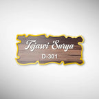 Wooden, White & Black ACP Acrylic Name Plate for Home | Custom Fancy Acrylic Name Plate Design - Harshita Craft