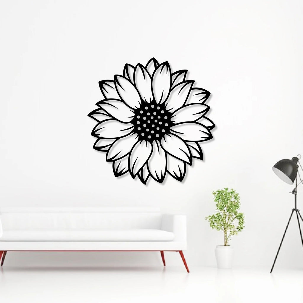 Elegant Sunflower Metal Wall Art Decor for Living Room & Home Interior - Harshita Craft