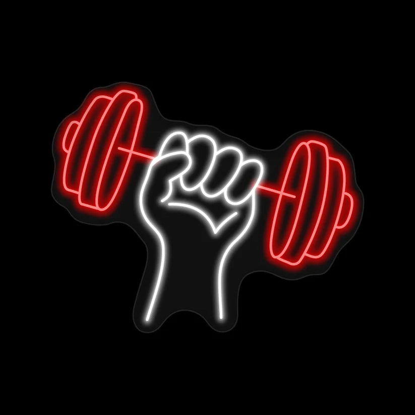 Barbell Neon Sign Workout LED Gym Neon Light 