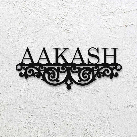 Personalized Minimalist Metal Name Plate for Home | Laser Cut Steel