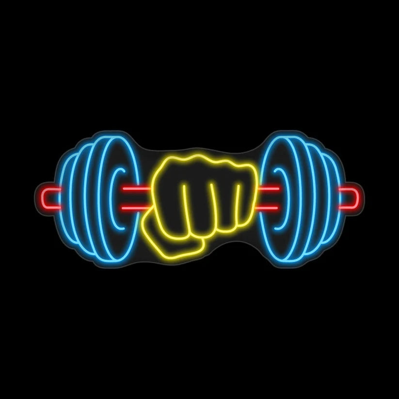 Dumbbell Neon Sign LED Light for Gym – Motivational Neon Light