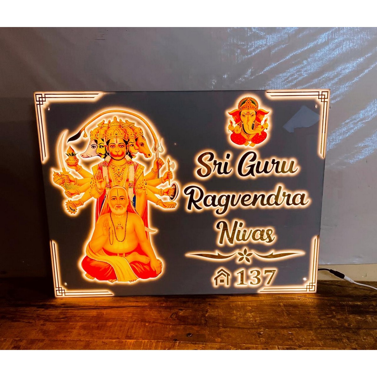 Acrylic Customized LED Wall Name Plate 