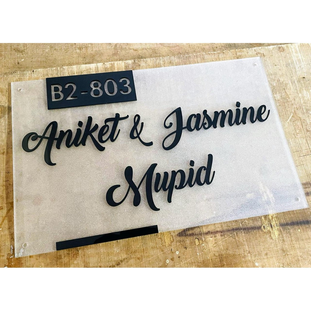 Frosted Acrylic Embossed Letters Name Plate 