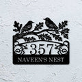 Personalized Metal Name Plate for Home – Birds Theme Laser Cut Steel - Harshita Craft