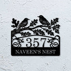 Personalized Metal Name Plate for Home – Birds Theme Laser Cut Steel - Harshita Craft
