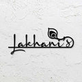 Personalized Laser Cut Feather Theme Metal Name Plate for Home - Harshita Craft