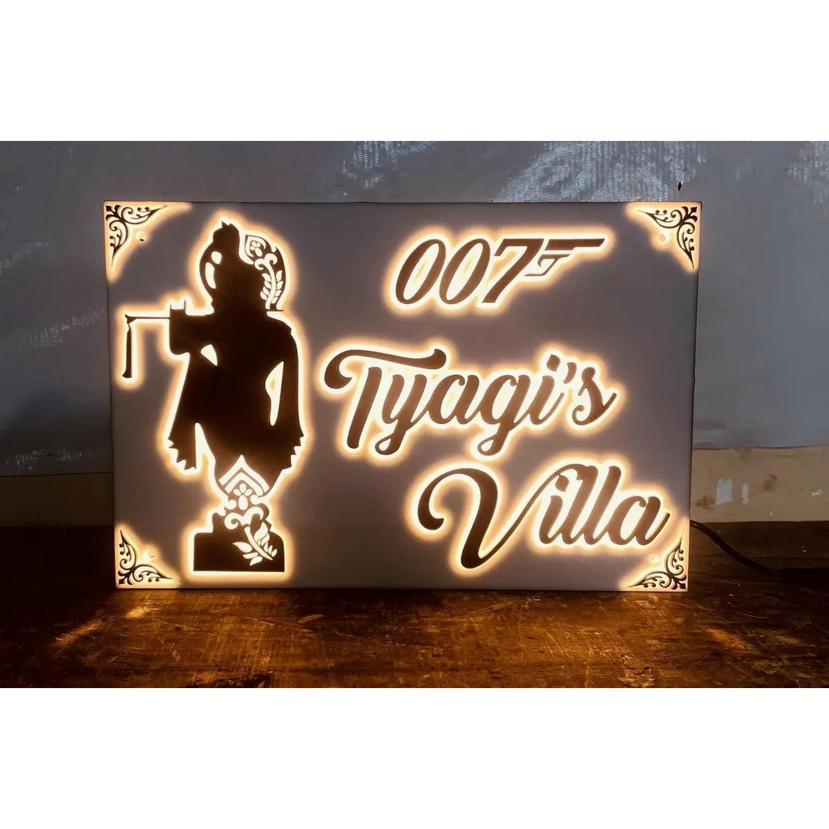 Tyagi’s Acrylic LED House Name Plate - Harshita Craft