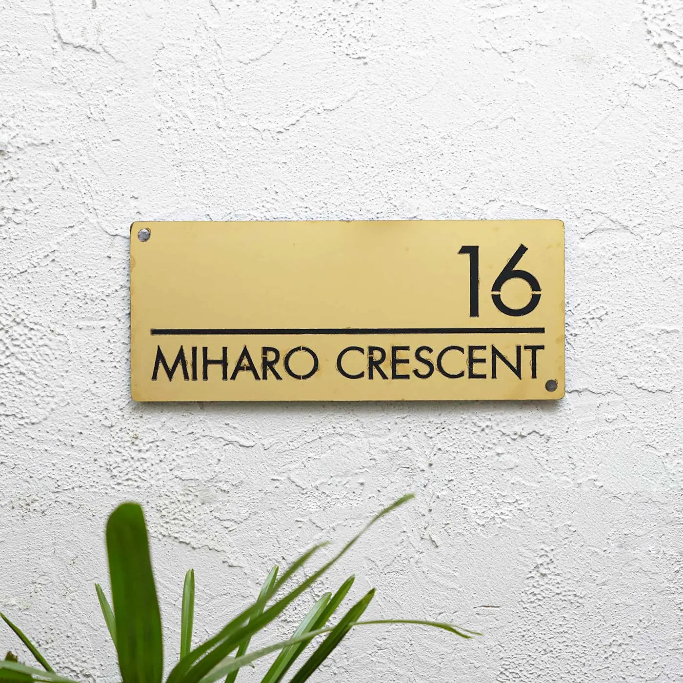 Personalized Stainless Steel Metal Name Plate for Home – Weatherproof Laser Cut Design - Harshita Craft
