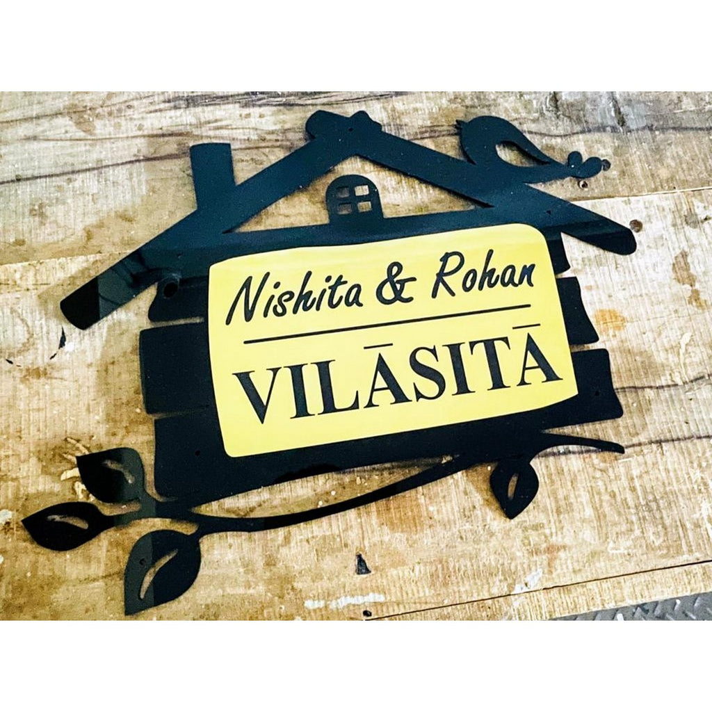 Hut Shape Acrylic Name Plate 
