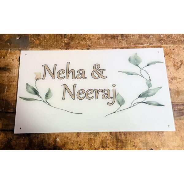 Acrylic Home Name Plate UV Multicolor Print | Premium Acrylic Name Plate Design for Home - Harshita Craft