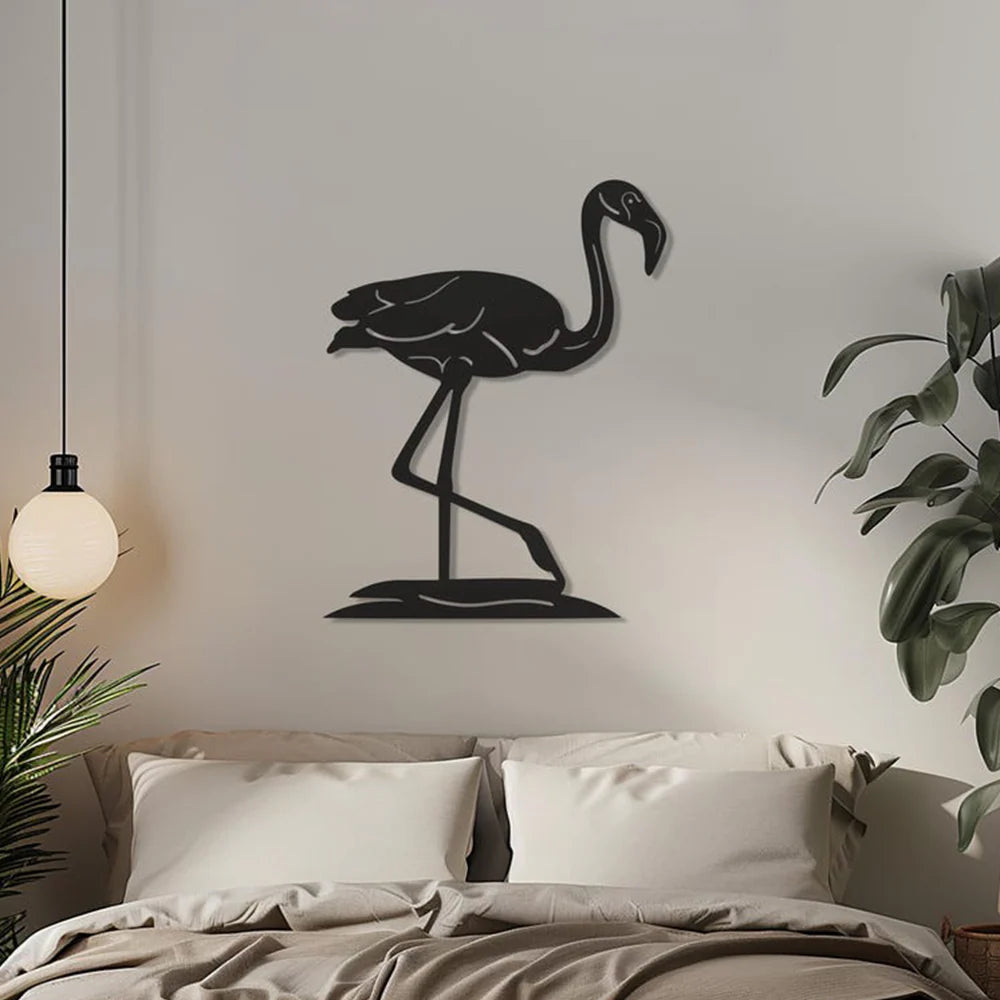Flamingo Silhouette Metal Wall Art