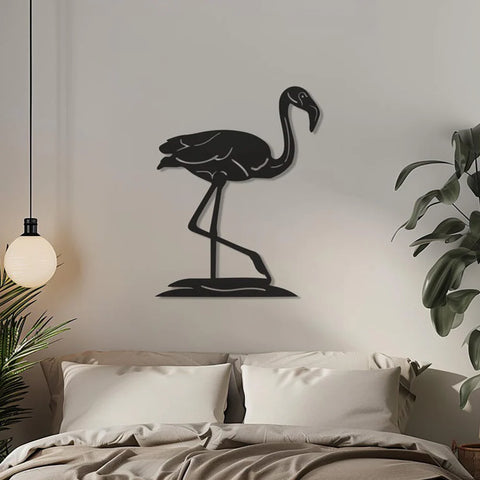 Flamingo Silhouette Metal Wall Art