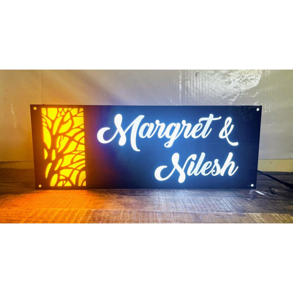 CNC Laser Cut Acrylic LED Name Plate for Home