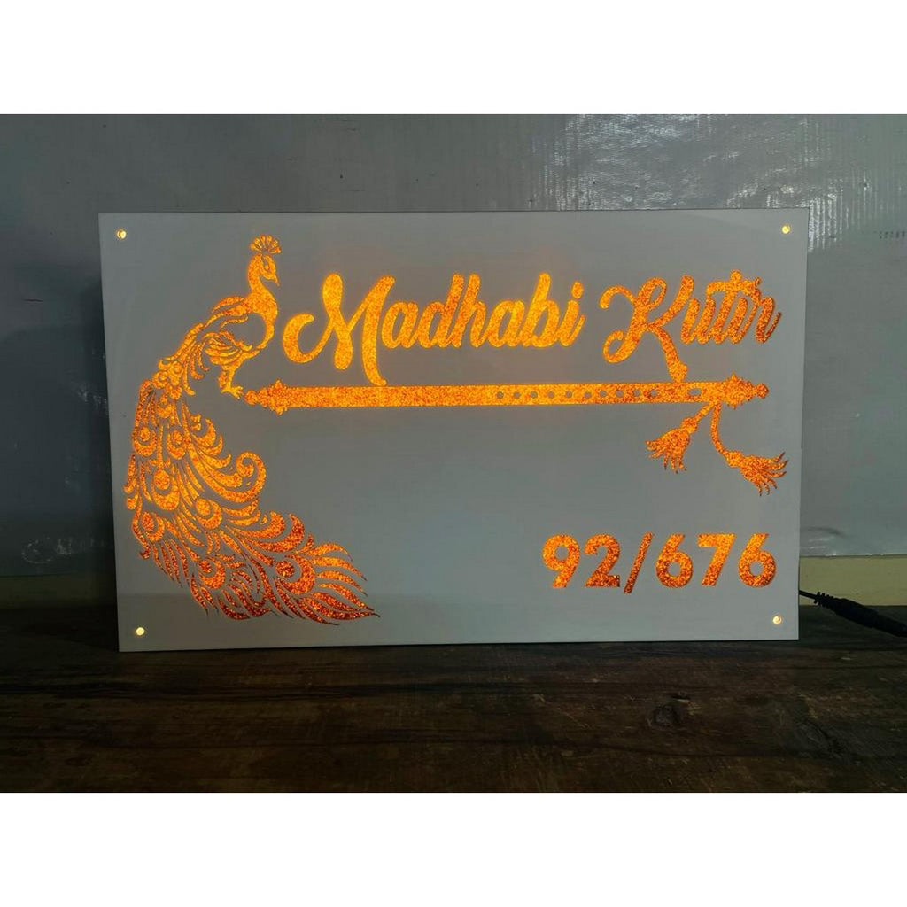 Acrylic LED Laser Cut Name Plate