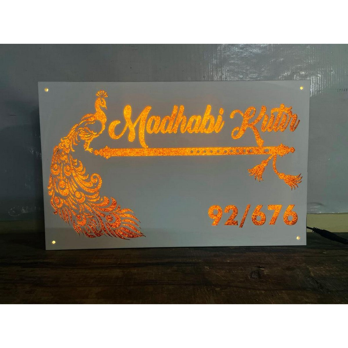 Acrylic LED Laser Cut Name Plate