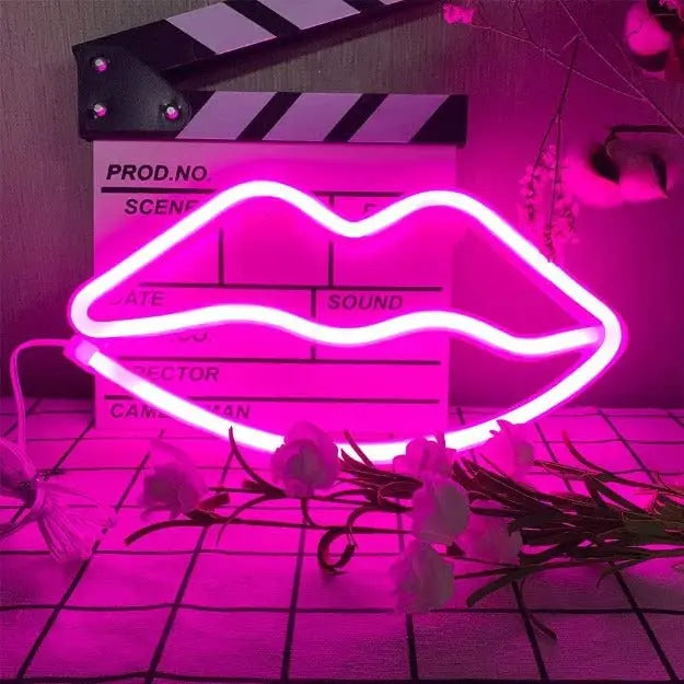 Lips Neon Light – LED Neon Light Board for Room & Bedroom - Harshita Craft
