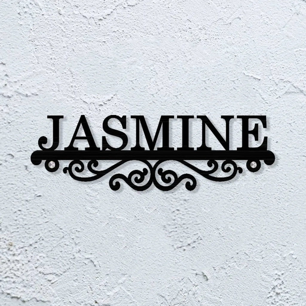 Personalized Laser Cut Minimal Design Metal Name Plate for Home - Harshita Craft