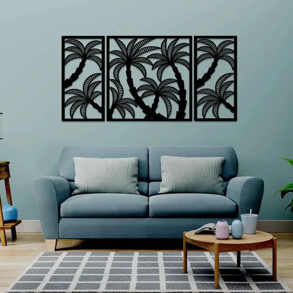 Coconut Tree Silhouette Metal Wall Art 