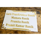 White & Gold Acrylic Customizable House Name Plate