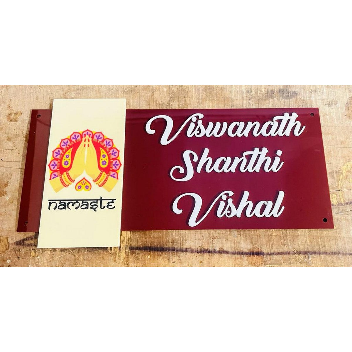 3D Embossed Acrylic Name Plate for Home
