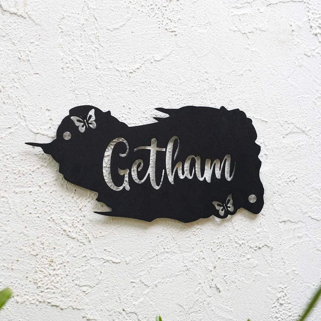 Personalized Metal Name Plate for Home – Weatherproof Butterfly Design - Harshita Craft