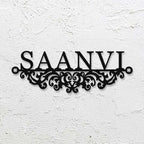 Personalized Laser Cut Minimalist Metal Name Plate for Home - Harshita Craft
