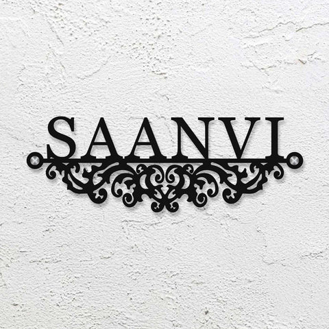 Personalized Laser Cut Minimalist Metal Name Plate for Home