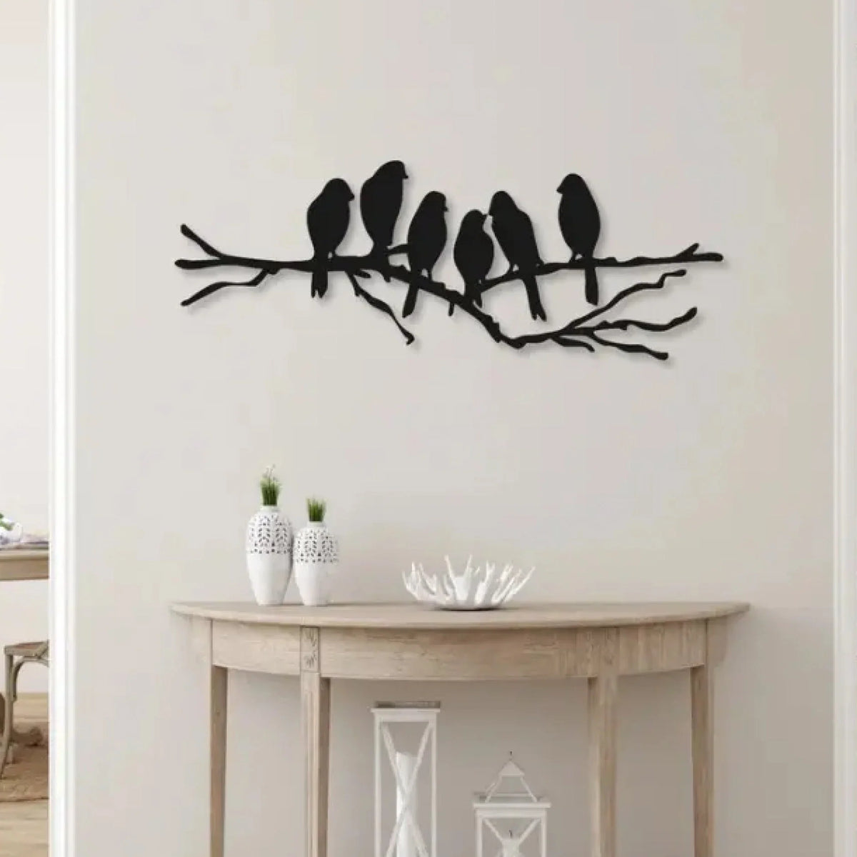 Birds on Branch Metal Wall Art