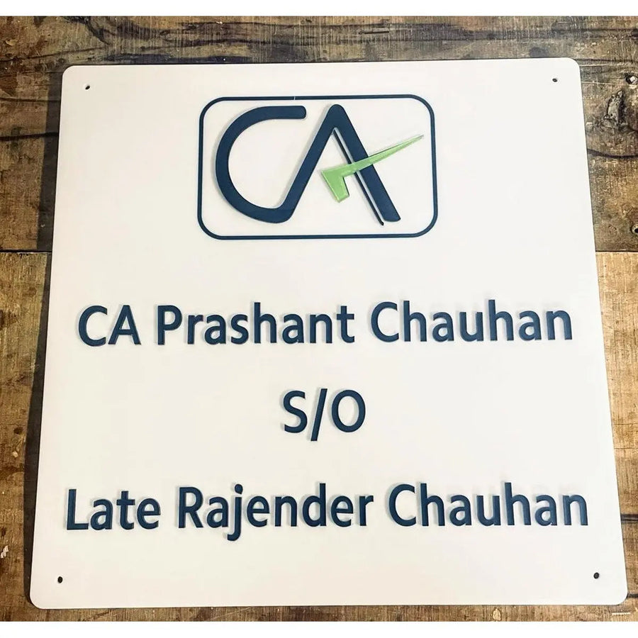 Chartered Accountant Office Acrylic Name Plate Design - Harshita Craft