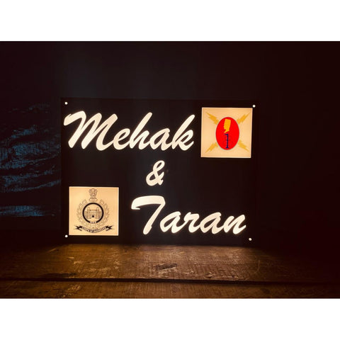 Warm White LED Acrylic Name Plate for Home