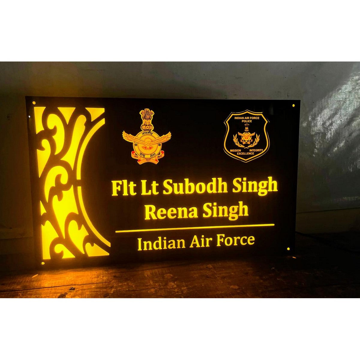  Acrylic Personalised Army LED Name Plate