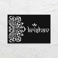 Personalized Metal Name Plate for Home – Rectangle Laser Cut Steel - Harshita Craft