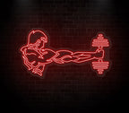 Man Lifting Dumbbell Neon Light 