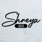Personalized Minimalist Metal Name Plate for Home – Laser Cut Steel Design - Harshita Craft