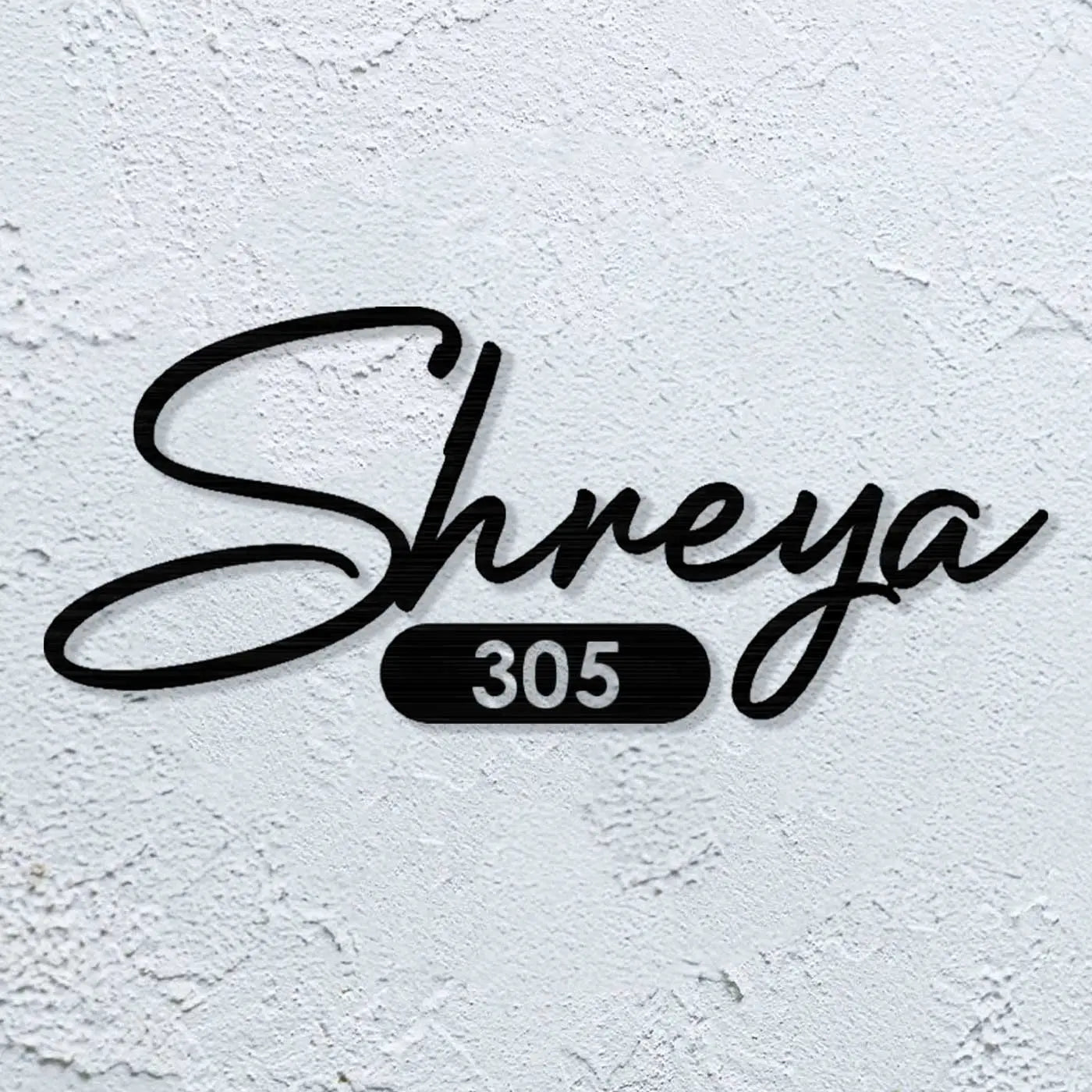 Personalized Minimalist Metal Name Plate for Home – Laser Cut Steel Design - Harshita Craft