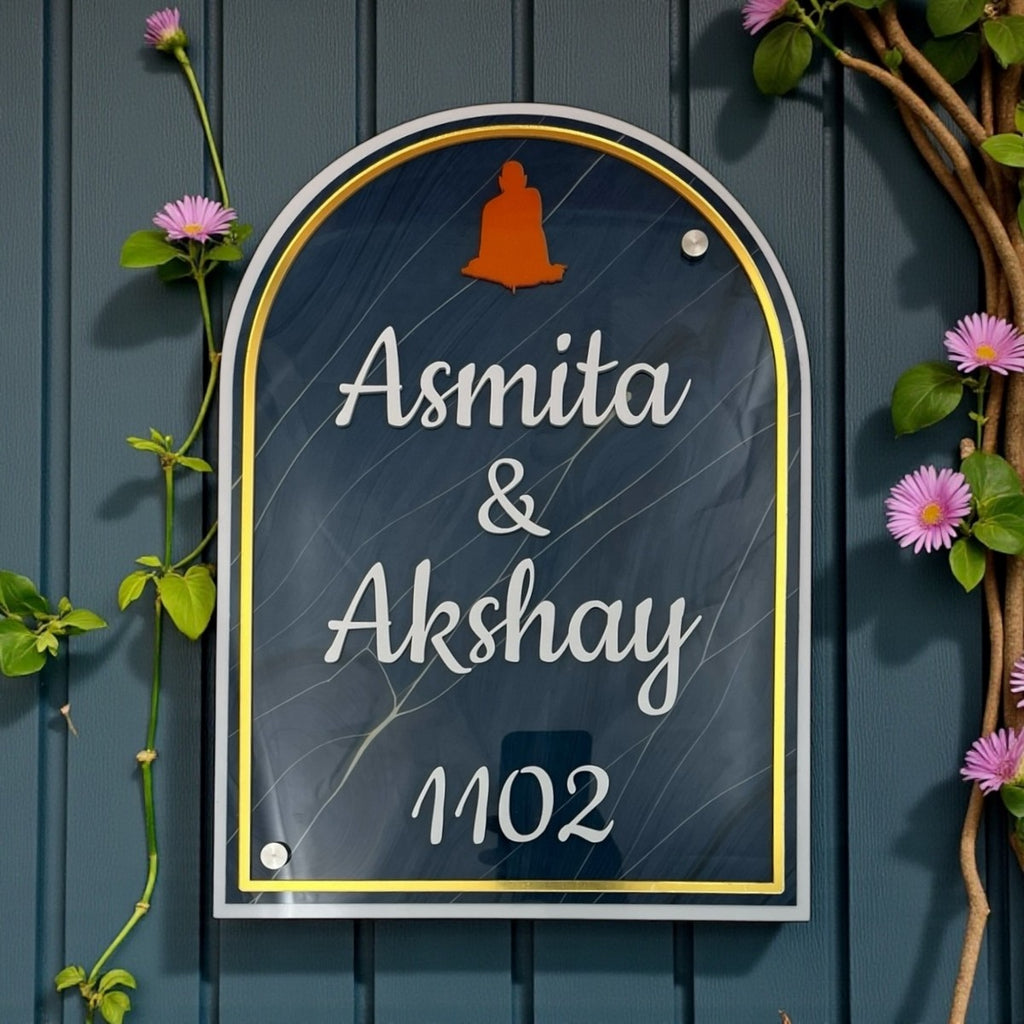 ACP-Based Blue Acrylic Name Plate 