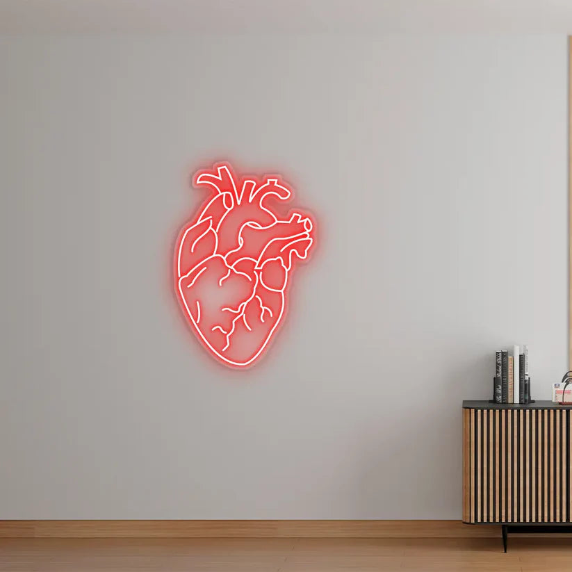 Human Heart Neon Sign | Love LED Neon Light for Bedroom & Wall Decor - Harshita Craft