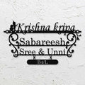 Personalized Laser Cut Little Krishna Metal Name Plate for Home - Harshita Craft