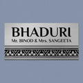 Personalized Minimal Line Art Stainless Steel Metal Name Plate for Home - Harshita Craft