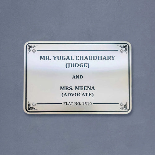 Personalized Waterproof Engraved Steel Name Plate for Home - Harshita Craft
